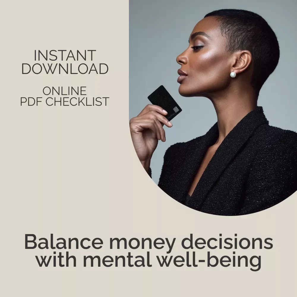 Achieving Financial and Mental Wellness | Printable Checklist for Mental Health and Money Problems | Financial Self-Care & Stress Management Guide