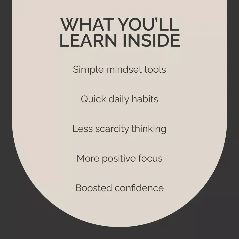 A Practical Guide to Developing an Abundance Mindset | Printable Mindset Guide for Growth, Gratitude & Success | Abundance Mindset Workbook