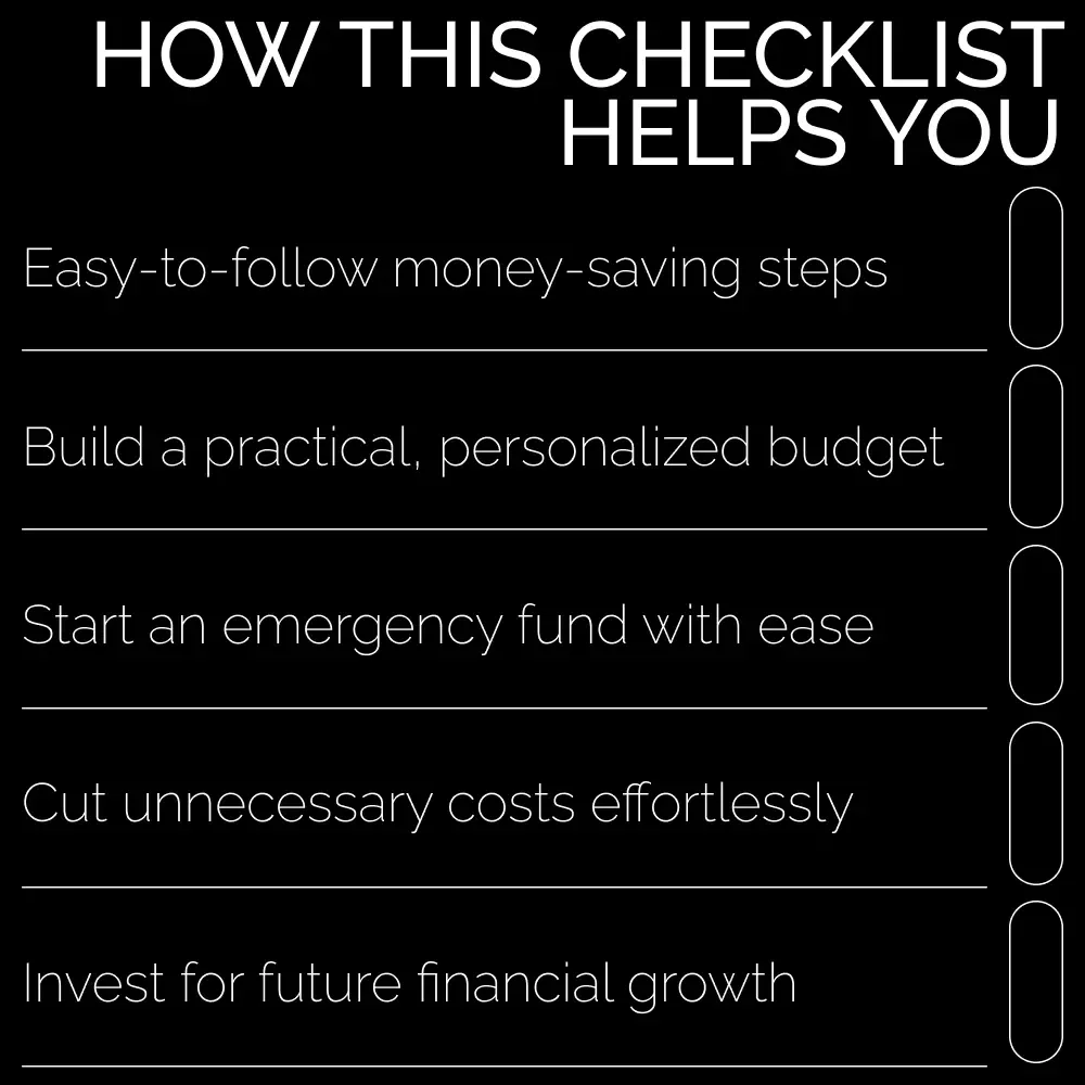 Simple Steps to Save, Grow, and Keep Your Cash - Easy Money Saving Guide & Checklist