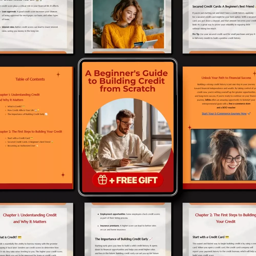 Building Credit from Scratch: A Beginner's Guide to Financial Freedom | How to Build Credit When You Have None | Printable Credit-Building Guide for Beginners