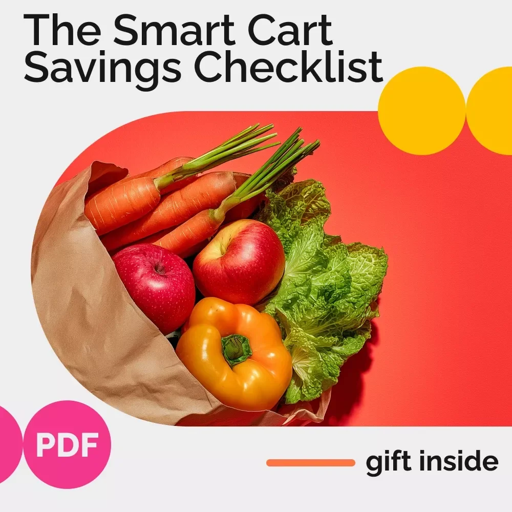 The Smart Cart Savings Checklist | How to Save Money on Groceries Digital Checklist for Budget-Friendly Shopping