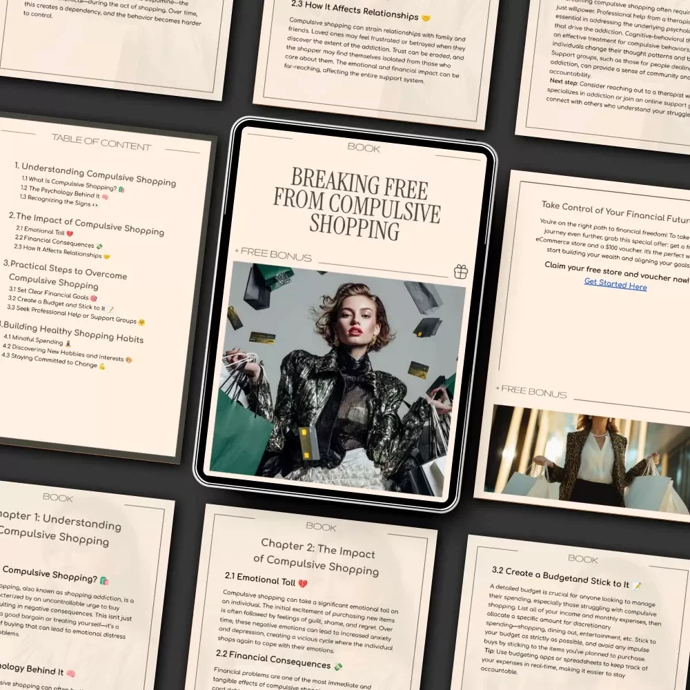 Breaking Free from Compulsive Shopping | Guide for Personal Growth, Mindful Spending & Financial Wellness| Digital Self-Help Workbook for Overcoming Shopping Addiction