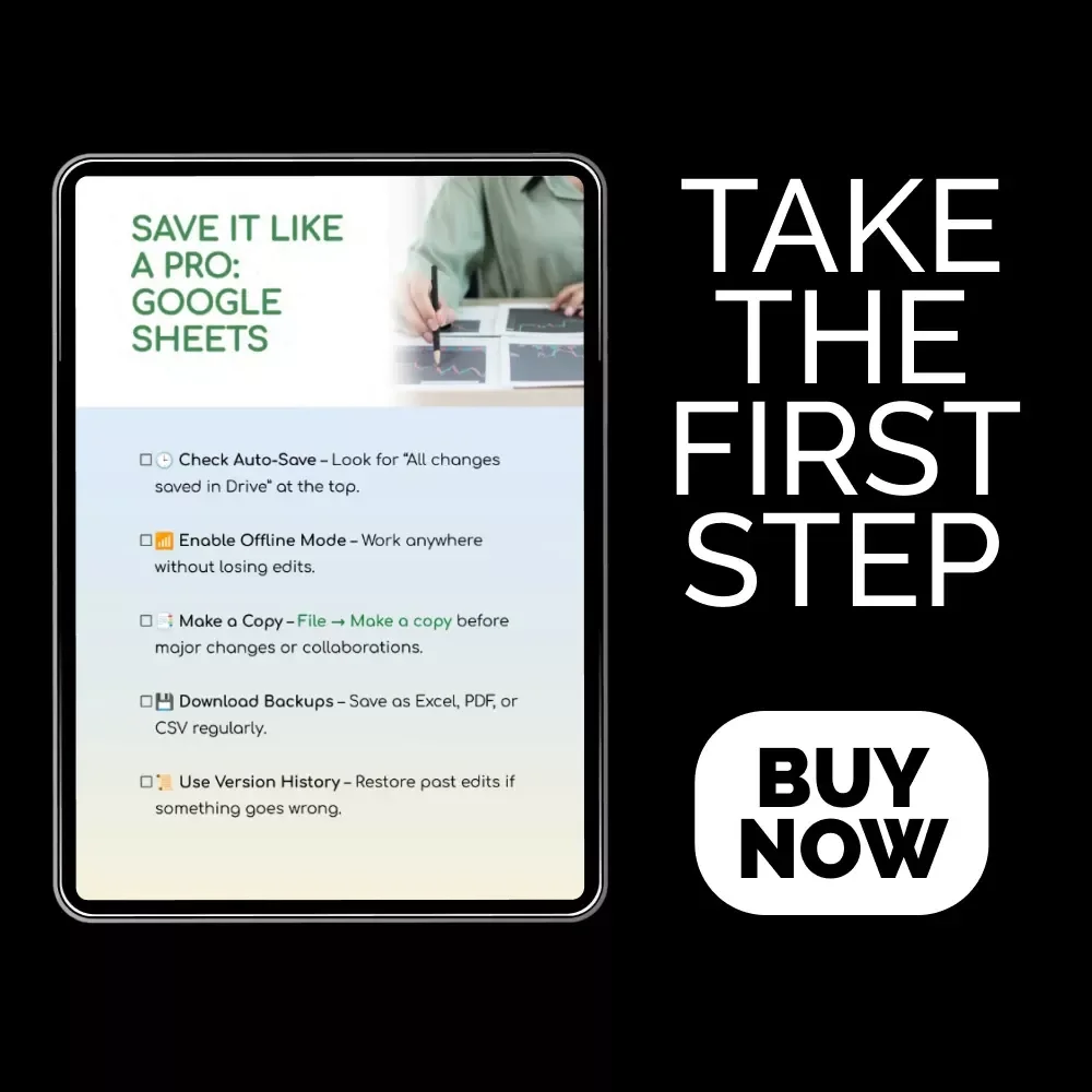 Save It Like a Pro: Google Sheets – Digital Guide for File Management, Backup, Version History, Permissions & Smart Sharing
