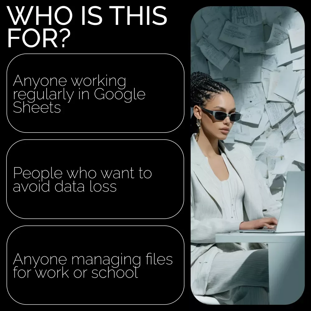 A Guide to Saving Google Sheets | Google Sheets Auto-Save Guide, Backup & Download Checklist, Prevent Lost Changes Digital Download