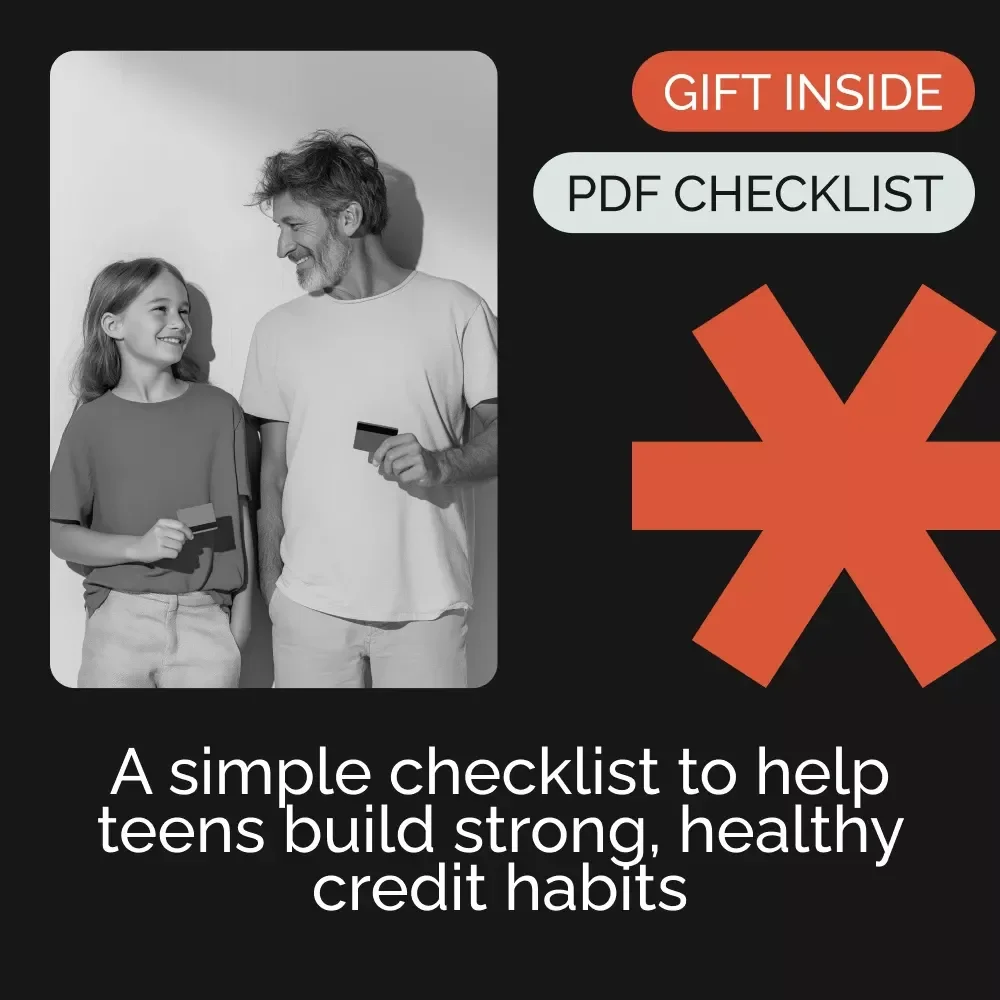 Teen Credit Building Checklist 💳 | Printable Financial Guide for Beginners | How to Build Credit as a Teenager | Teen Money Management PDF