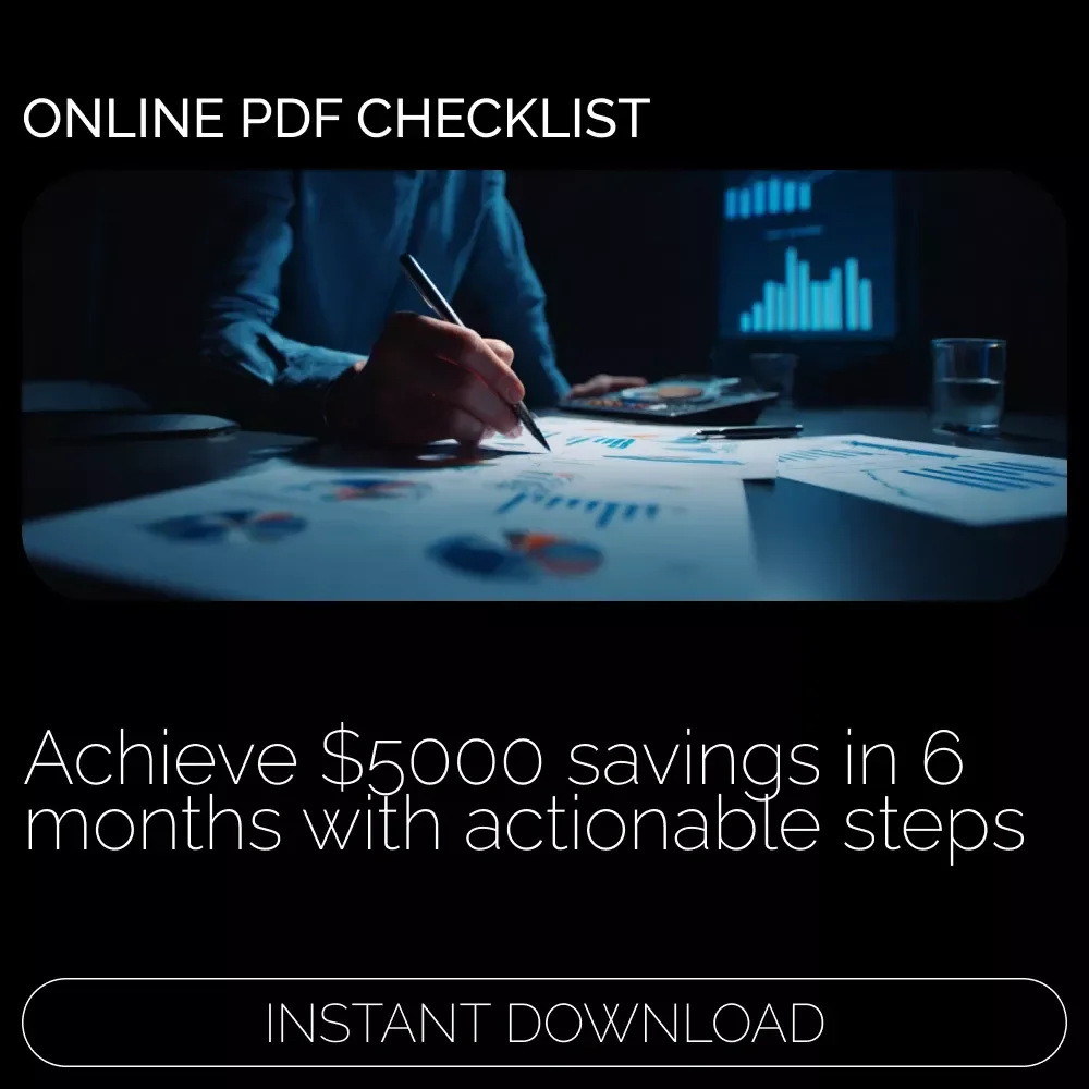 $5000 in 6 Months: Your Ultimate Savings Checklist - How to Save $5000 in 6 Months