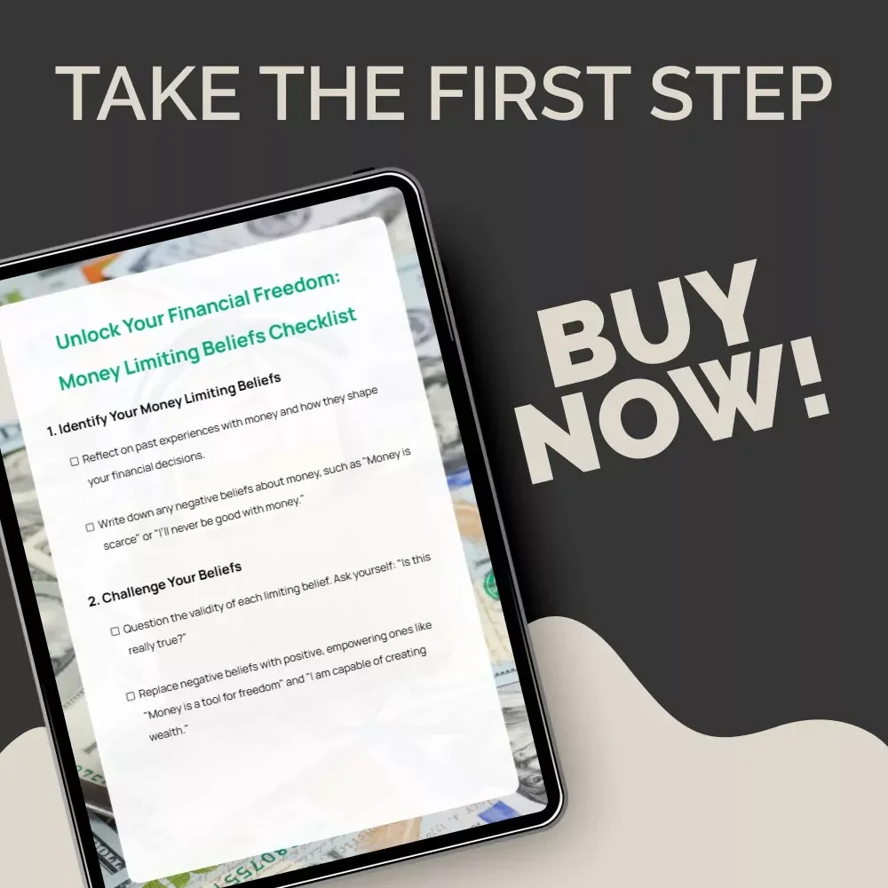 Unlock Your Financial Freedom: Money Limiting Beliefs Checklist | Abundance Mindset Guide | Mindset Workbook for Wealth & Personal Growth | money limiting beliefs