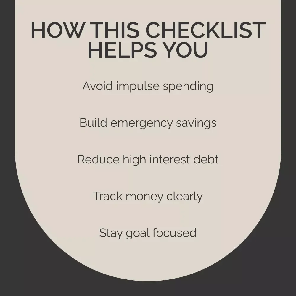 Dumb Money Decisions Avoid Checklist | Smart Personal Finance Planner | Simple Budgeting & Spending Control Guide