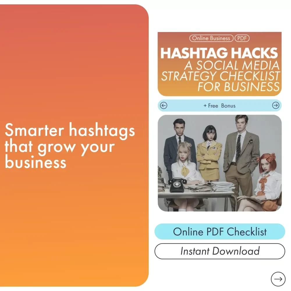 Hashtag Hacks: A Social Media Strategy Checklist for Business | Digital Download Guide for Entrepreneurs | Social Media Hashtag Strategy for Business