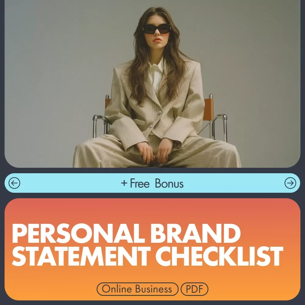 Personal Brand Statement Checklist | Printable Worksheet for Creators, Entrepreneurs & Job Seekers | Craft Your Identity with Real Personal Brand Statement Examples