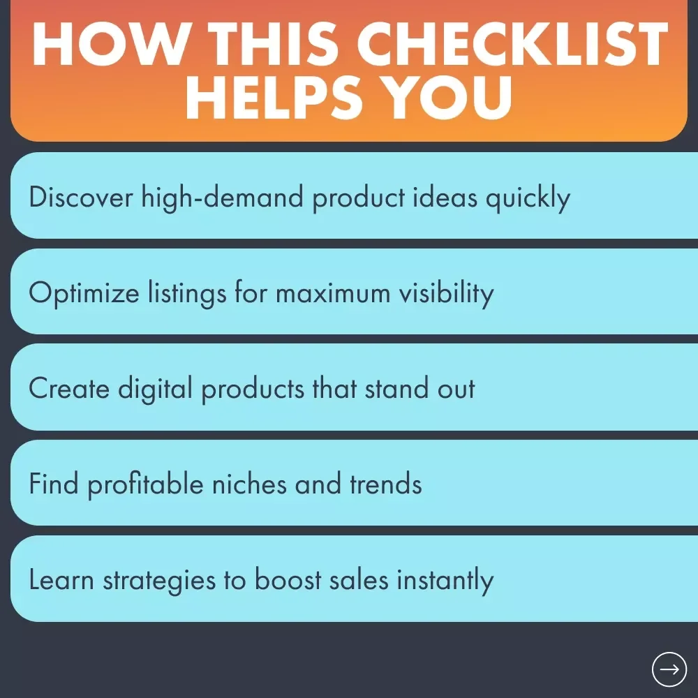 Digital Products That Sell Well on Etsy Checklist - The Ultimate Guide to Creating Bestselling Etsy Digital Products