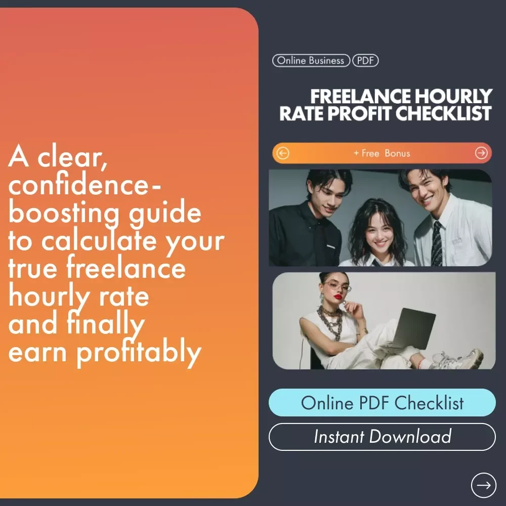 Freelance Hourly Rate Profit Checklist | Freelance Pricing Guide | How to Set Your Freelance Rates Per Hour | Digital Download for Freelancers & Creatives