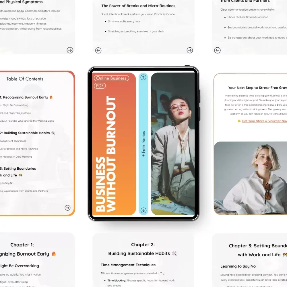 Business Without Burnout: How to Avoid Burnout When Starting a Business - eBook Guide