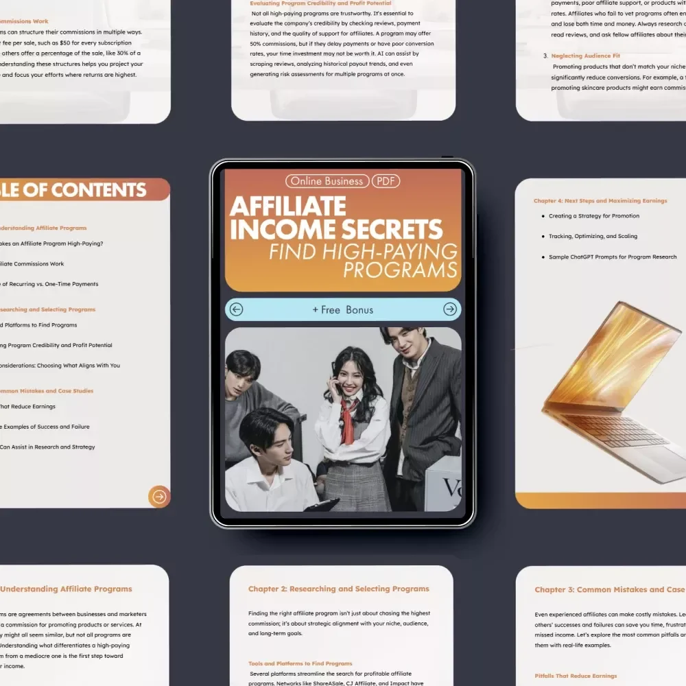 Affiliate Income Secrets: Find High-Paying Programs | Step-by-Step Guide for Beginners | Learn How to Find High Paying Affiliate Programs That Boost Your Earnings Fast