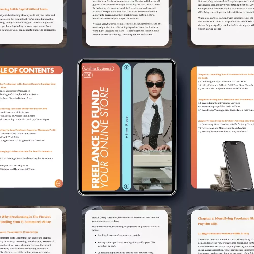 Freelance to Fund Your Online Store – Ultimate Etsy-Style Ebook Guide for Beginners | Learn how to use freelancing to fund your ecommerce store & launch your business fast