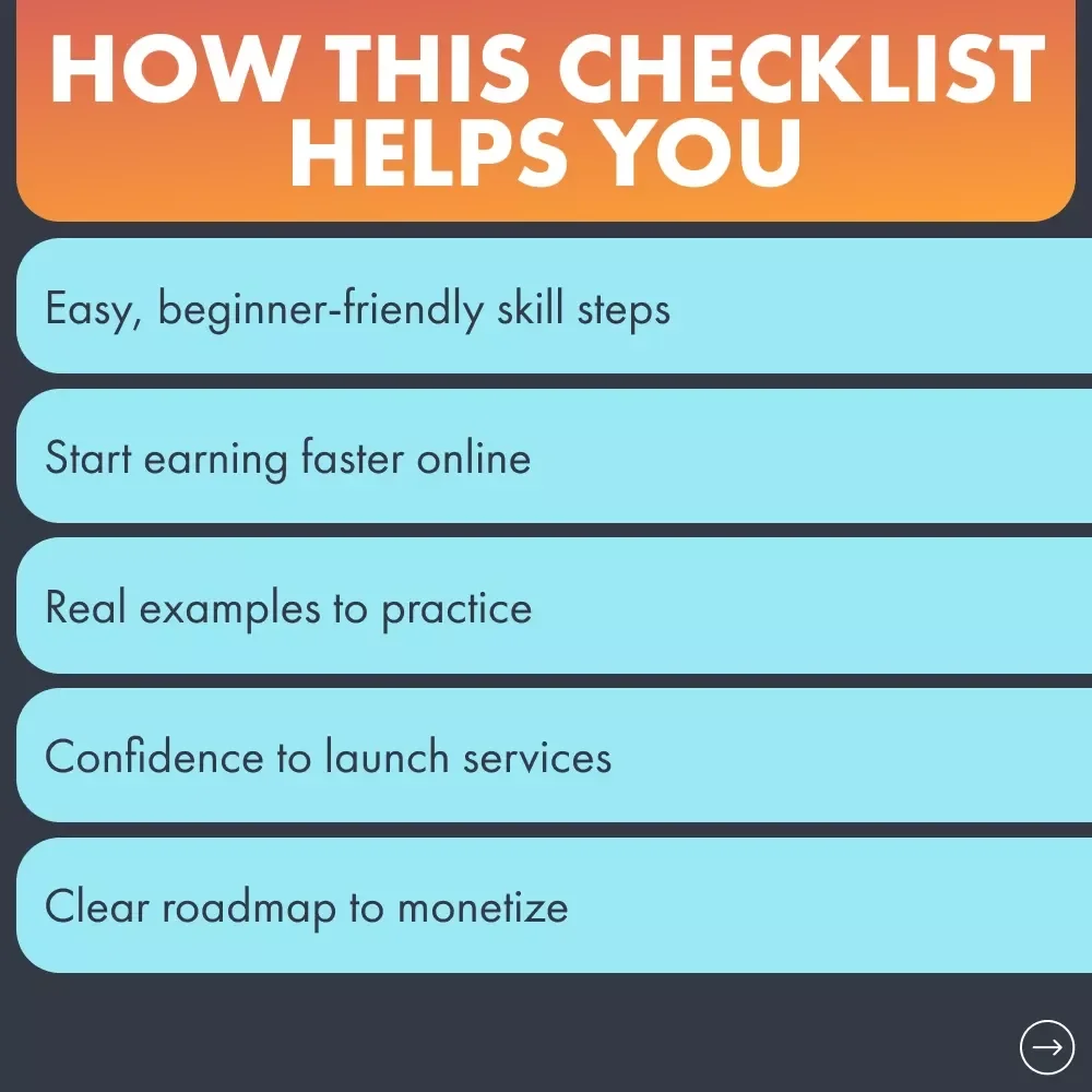 Freelance Skills You Can Master in a Month Checklist | Learn Fast, Earn Fast | freelance skills you can learn in a month