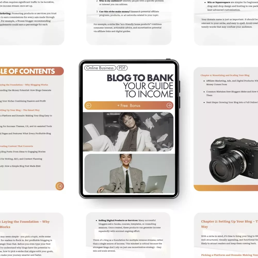 Blog to Bank: Your Guide to Income | Digital Download for Beginners, Bloggers & Creators | How to Start a Blog to Make Money and Build Passive Income