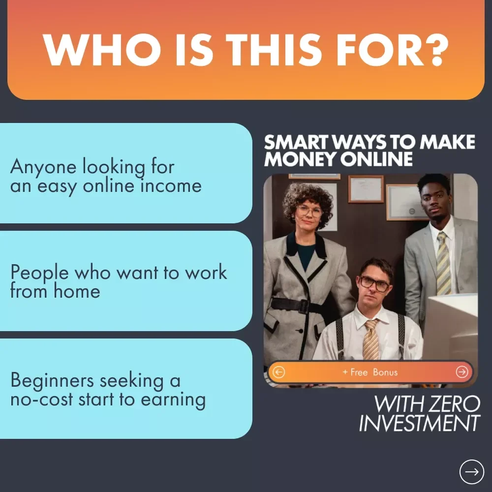 Smart Ways to Make Money Online With Zero Investment - No-Cost Digital Income Guide, eBook, and Checklist