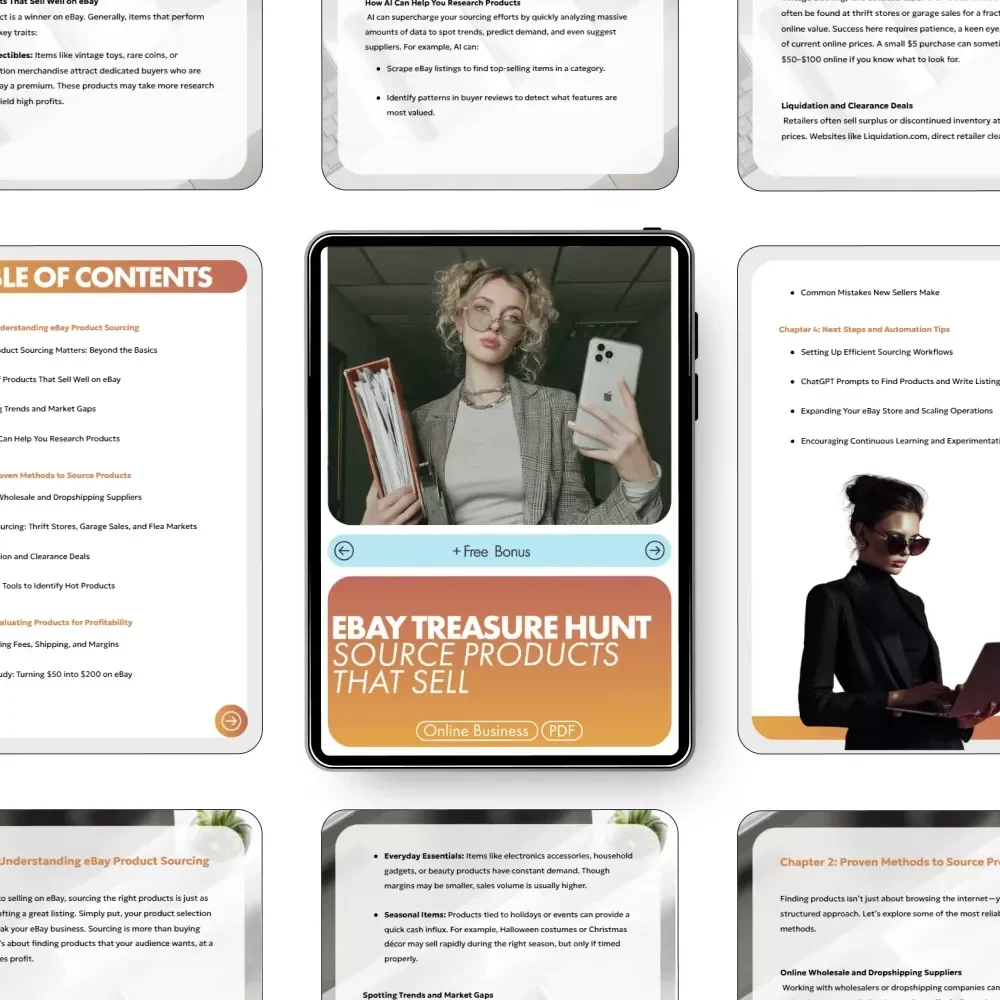 eBay Treasure Hunt: Source Products That Sell | Step-by-Step Guide for Beginners | Learn How to Source Products to Sell on eBay with Proven Strategies and AI Tools