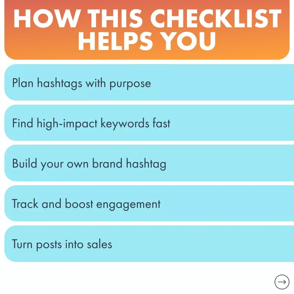 Hashtag Hacks: A Social Media Strategy Checklist for Business | Digital Download Guide for Entrepreneurs | Social Media Hashtag Strategy for Business