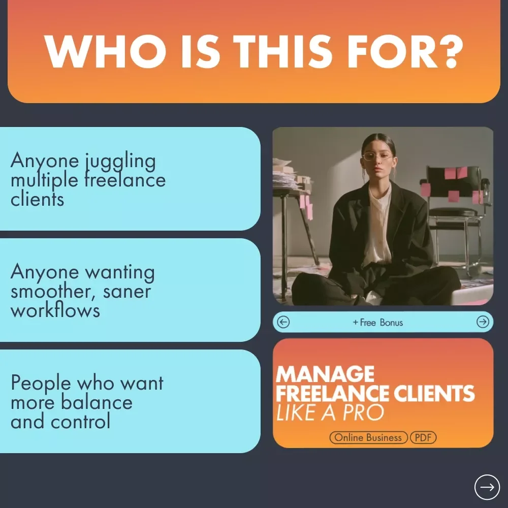 Manage Freelance Clients Like a Pro | Freelancer Checklist for How to Manage Multiple Freelance Clients | Digital Download for Productivity & Client Workflow