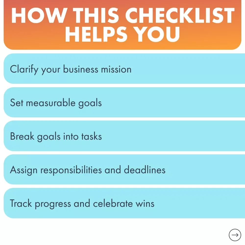 Your Quick-Start Business Goal Checklist: Simple Business Goal Setting Worksheet