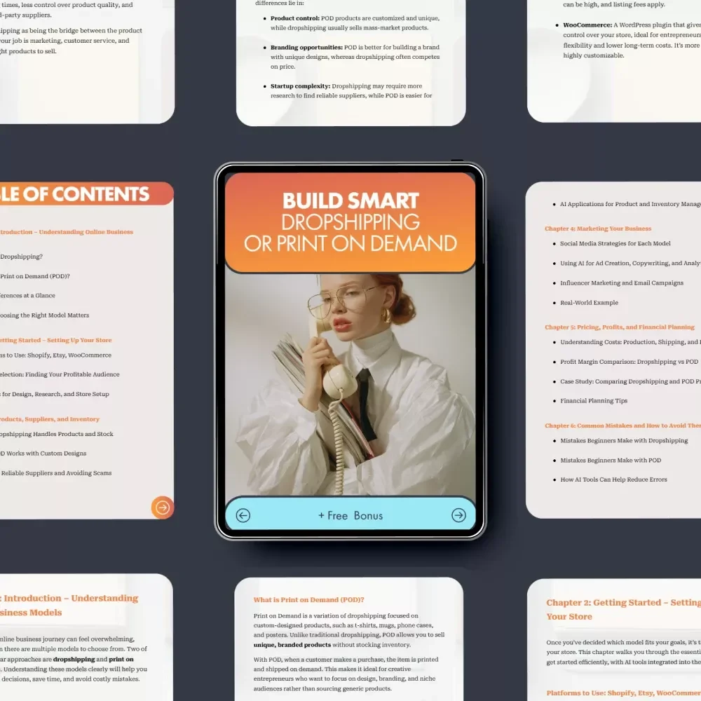 Build Smart: Dropshipping or Print on Demand – Ultimate eBook Guide for Beginners, Online Business Roadmap, Digital Download, Passive Income Starter Resource