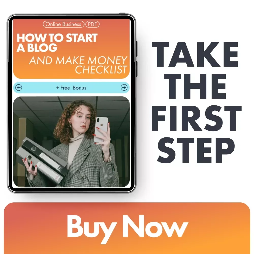 How to Start a Blog and Make Money Checklist | Blogging for Beginners | Step-by-Step Blog Launch Guide | Digital Download