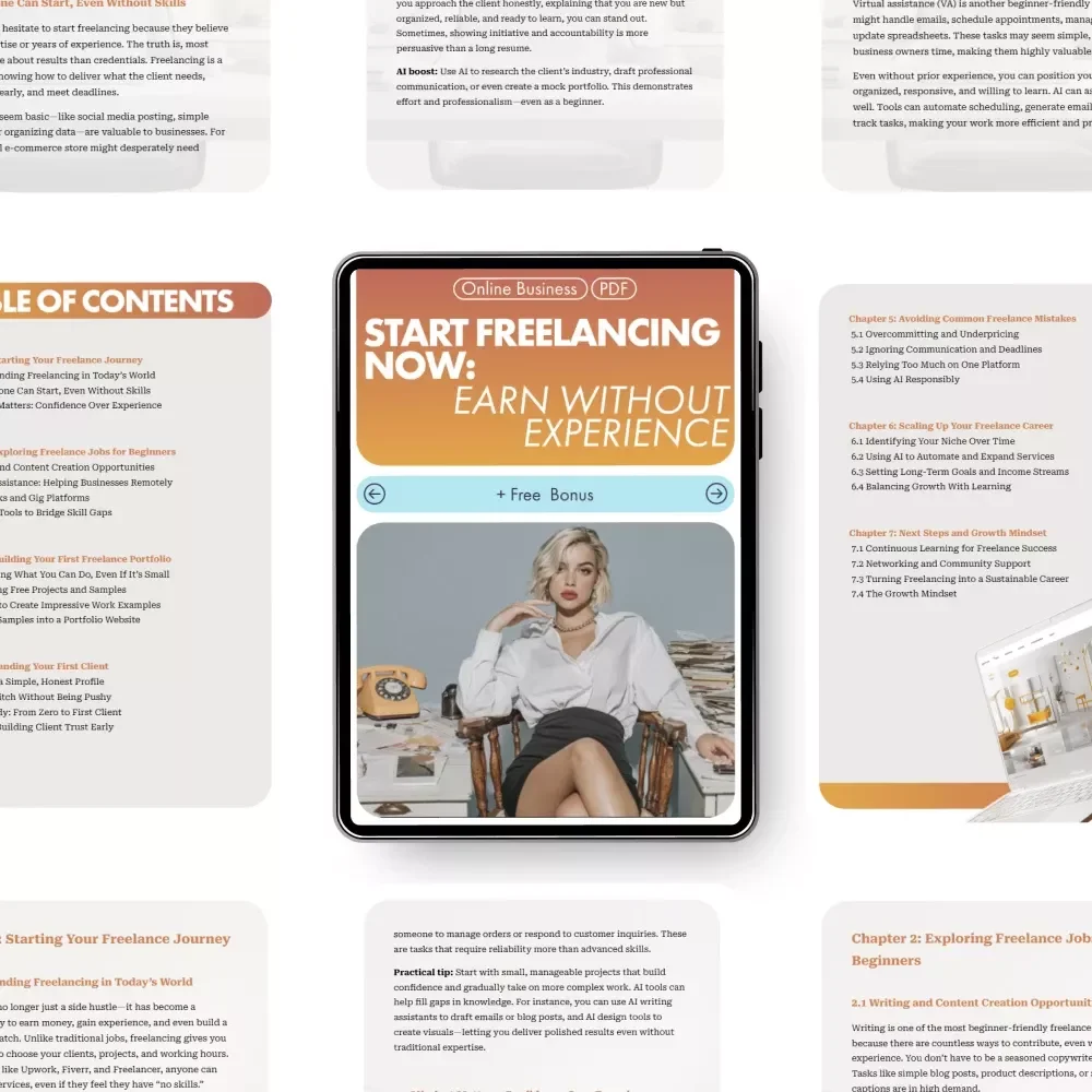 Start Freelancing Now: Earn Without Experience | Your Complete Guide to Freelance Jobs for Beginners with No Skills | Digital Download eBook