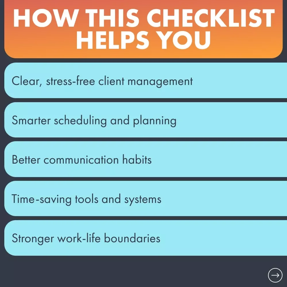 Manage Freelance Clients Like a Pro | Freelancer Checklist for How to Manage Multiple Freelance Clients | Digital Download for Productivity & Client Workflow