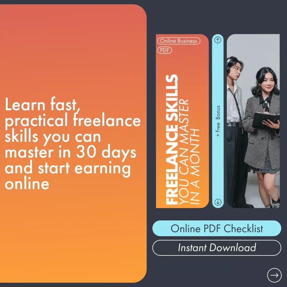 Freelance Skills You Can Master in a Month Checklist | Learn Fast, Earn Fast | freelance skills you can learn in a month