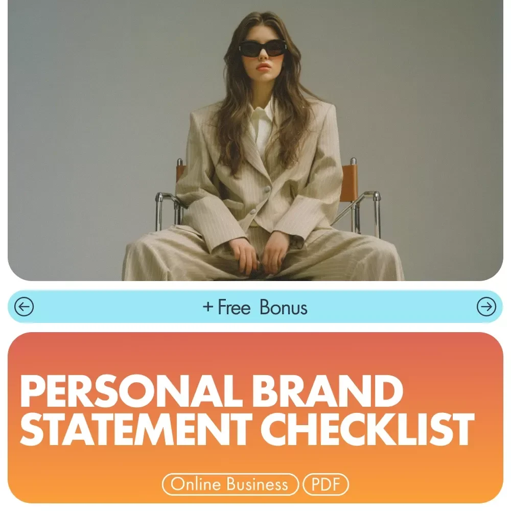 Personal Brand Statement Checklist | Printable Worksheet for Creators, Entrepreneurs & Job Seekers | Craft Your Identity with Real Personal Brand Statement Examples