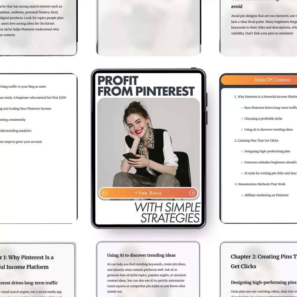 Profit From Pinterest With Simple Strategies: A Comprehensive Guide to Monetizing Pinterest, Drive Traffic, and Scale Your Income