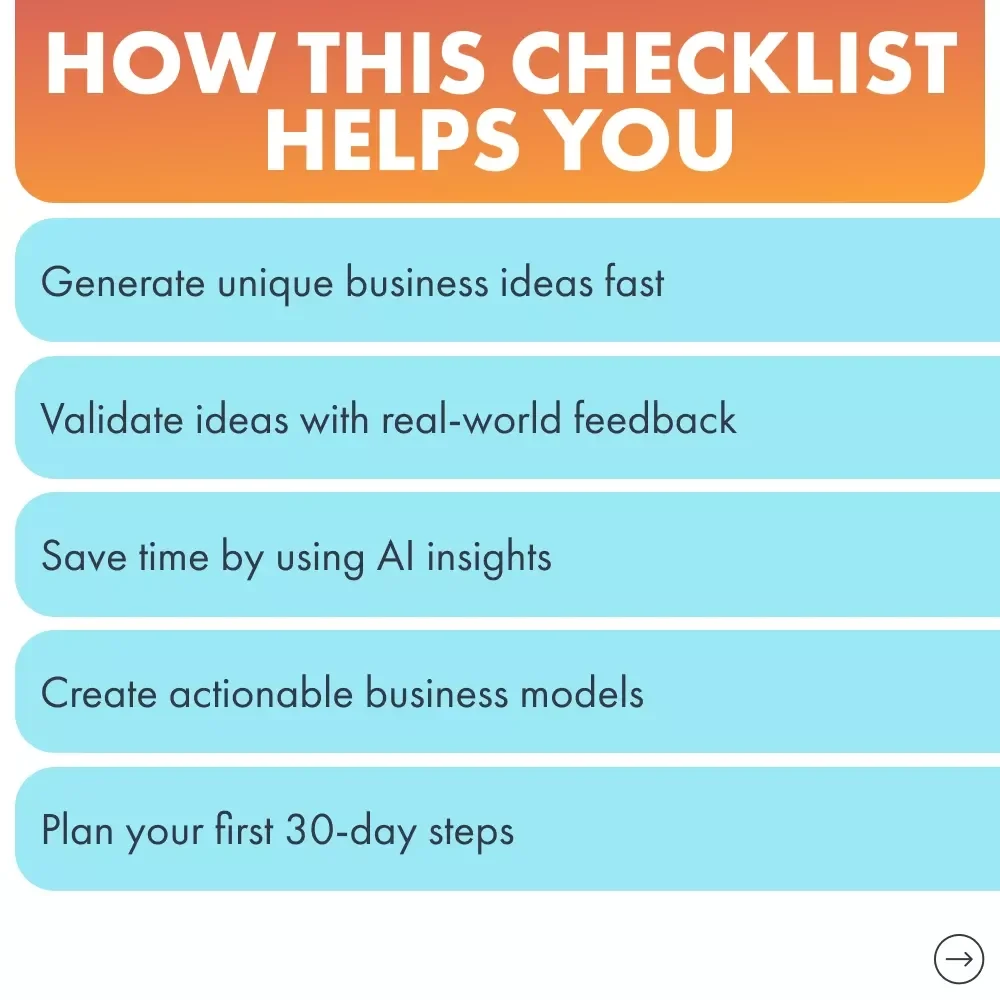 AI-Powered Idea Engine: How to Use AI to Generate Business Ideas Checklist