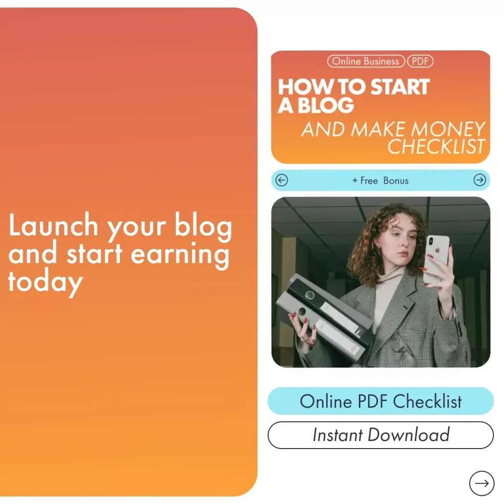 How to Start a Blog and Make Money Checklist | Blogging for Beginners | Step-by-Step Blog Launch Guide | Digital Download
