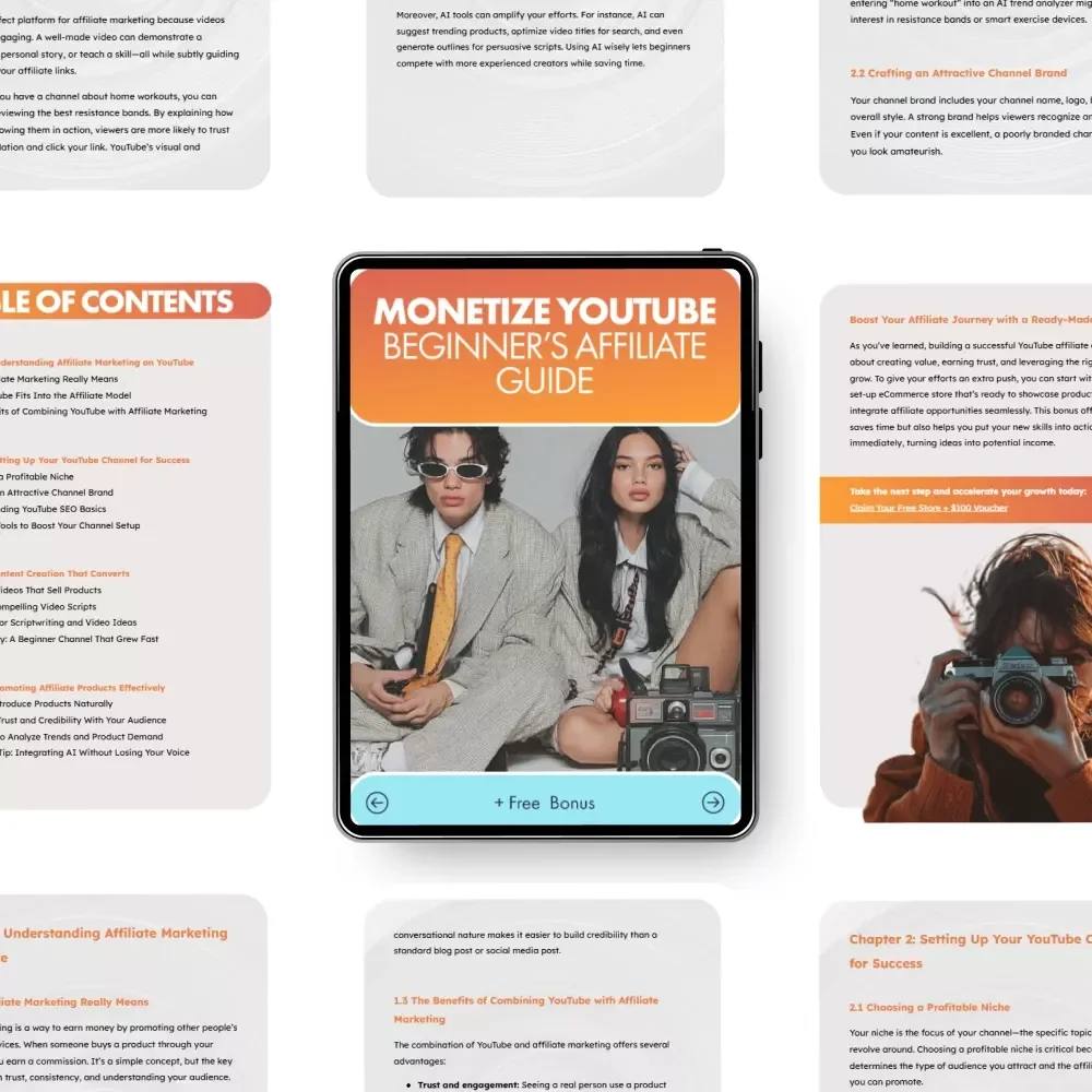 Monetize YouTube: Beginner’s Affiliate Guide – Your Step-by-Step eBook for Affiliate Marketing Success
