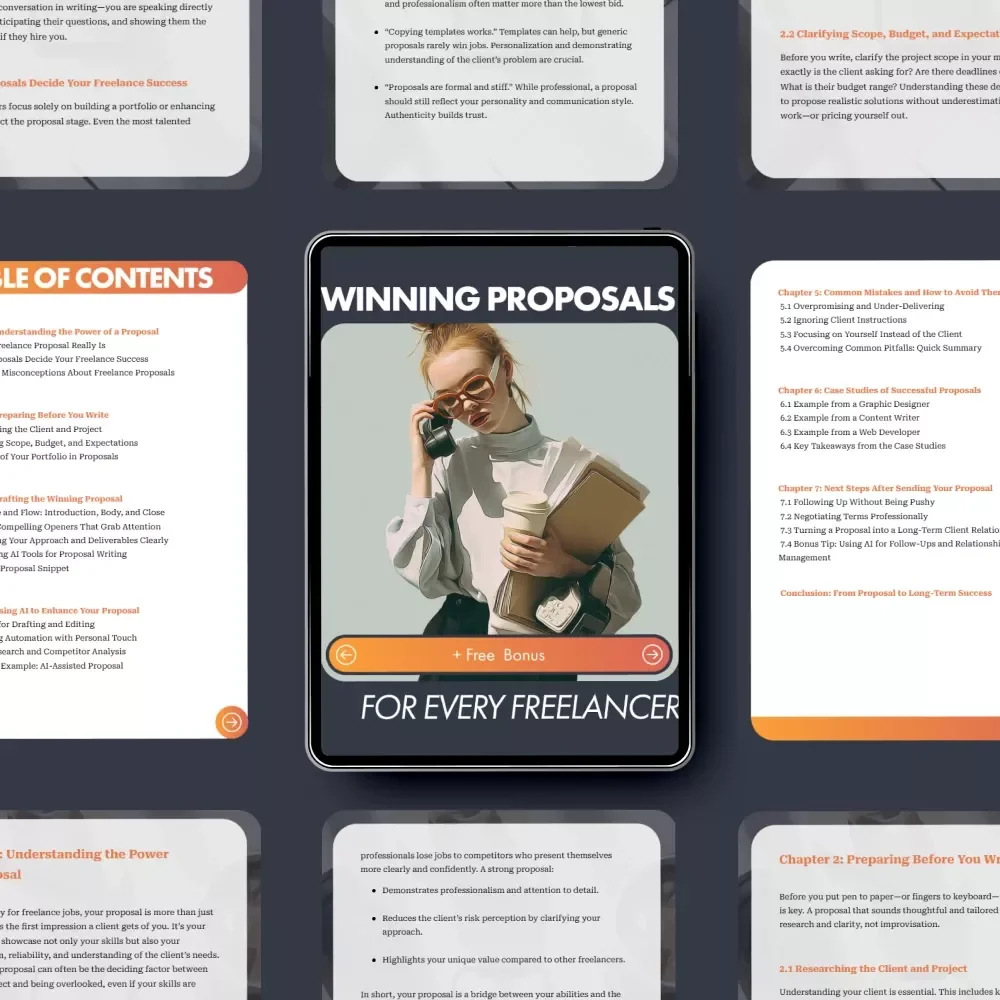 Winning Proposals for Every Freelancer | Freelance Proposal Writing eBook | How to Write a Freelance Proposal That Wins Jobs | Digital Download Guide for Converting Clients