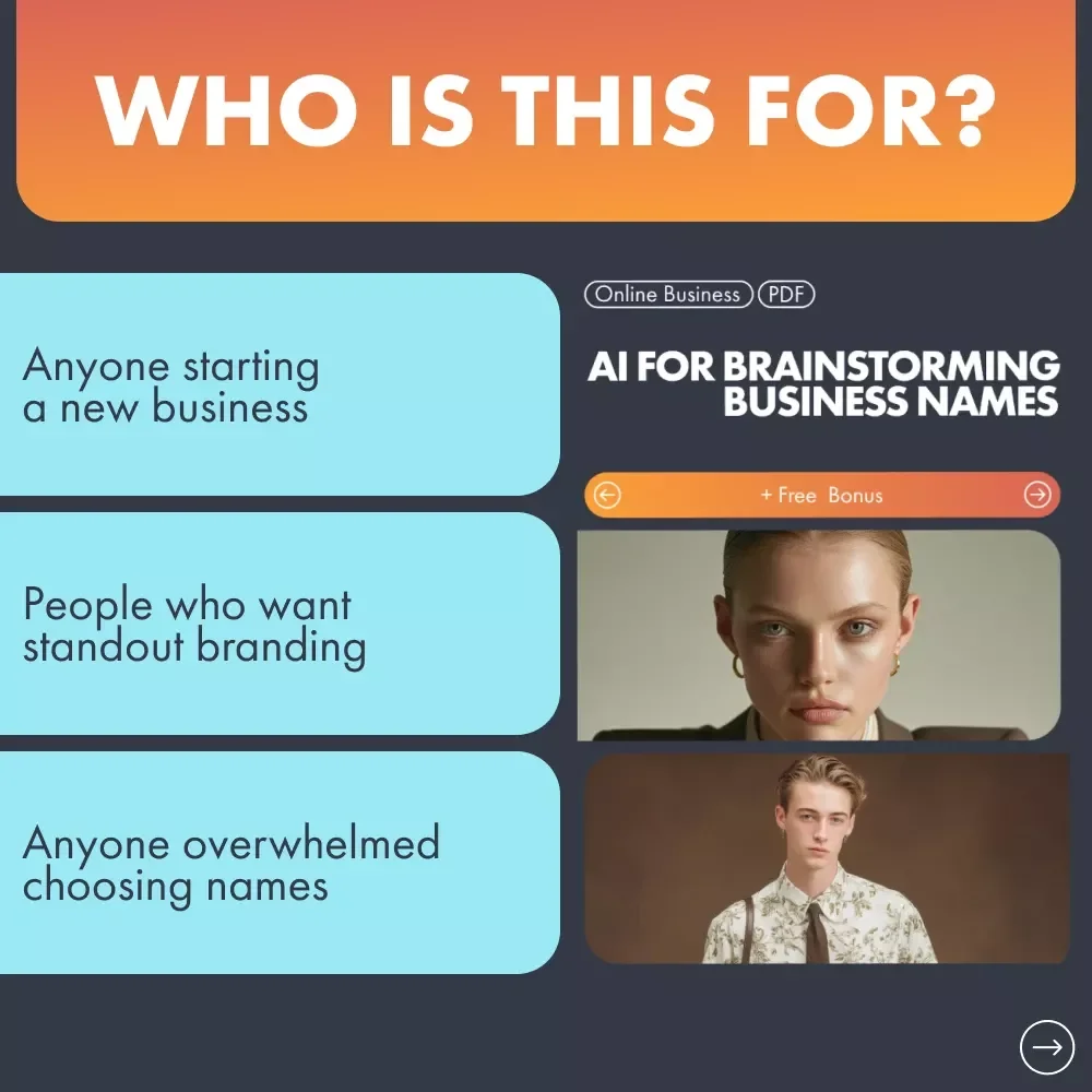 AI for Brainstorming Business Names – Printable Checklist & Brand Naming Guide for Entrepreneurs | Small Business Branding | ai for brainstorming business names
