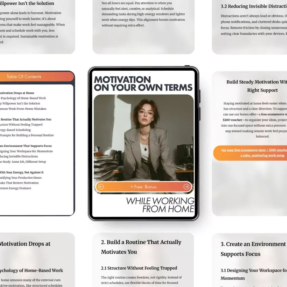 Motivation on Your Own Terms While Working From Home: A Guide to Staying Motivated, Productive & Focused
