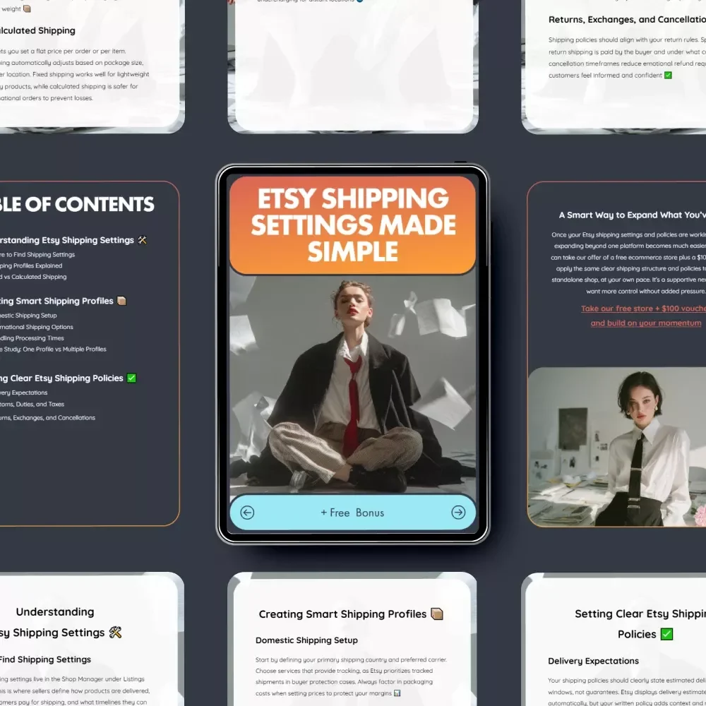 Etsy Shipping Settings Made Simple – The Complete Etsy-Style Ebook Guide for Mastering Etsy Shipping Settings and Policies, Smarter Shipping Profiles & Stress-Free Shop Setup