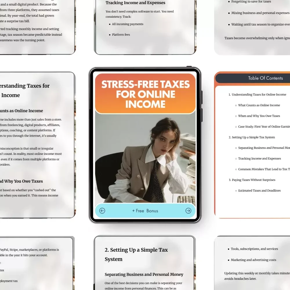 Stress-Free Taxes for Online Income: Your Guide to Simplifying Taxes for Digital Entrepreneurs