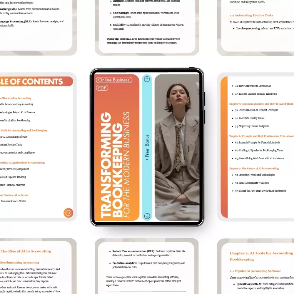 Transforming Bookkeeping for the Modern Business | AI for Accounting and Bookkeeping Ebook | Modern Finance Guide for Small Businesses & Pros
