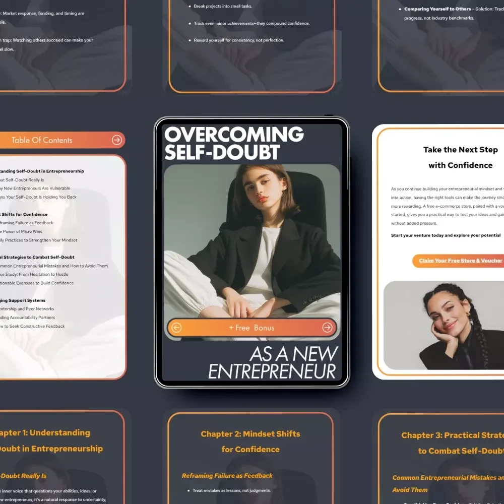 Overcoming Self-Doubt as a New Entrepreneur Ebook | Confidence Mindset Guide for Beginners | Digital Download