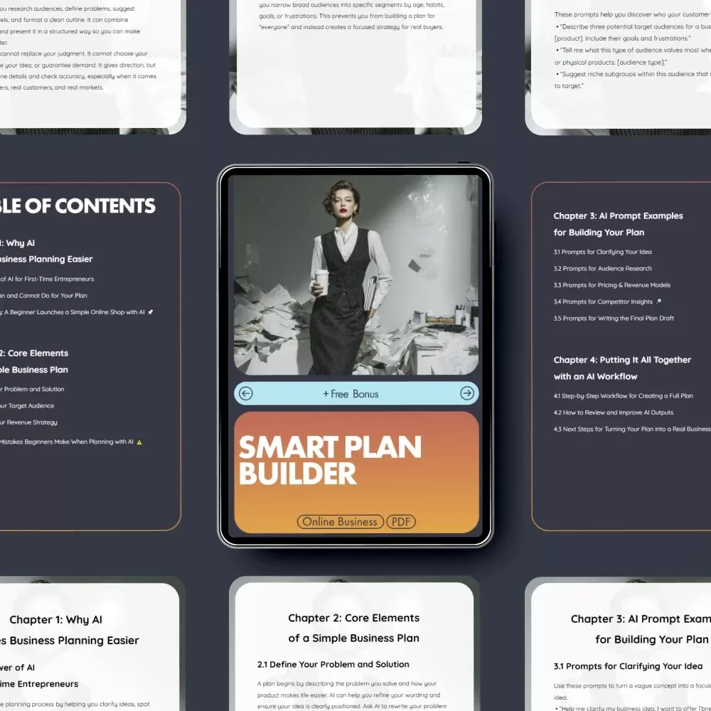 Smart Plan Builder | How to Use AI to Create a Simple Business Plan Outline | Digital Guide for Beginners, Entrepreneurs & Creators