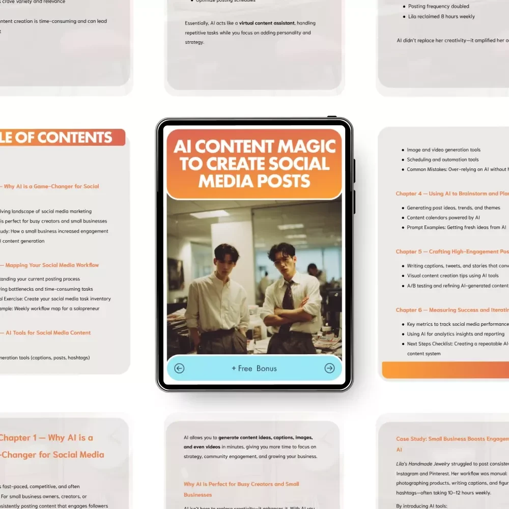 AI Content Magic to Create Social Media Posts — Ebook | Digital Download for Creators, Coaches & Small Businesses