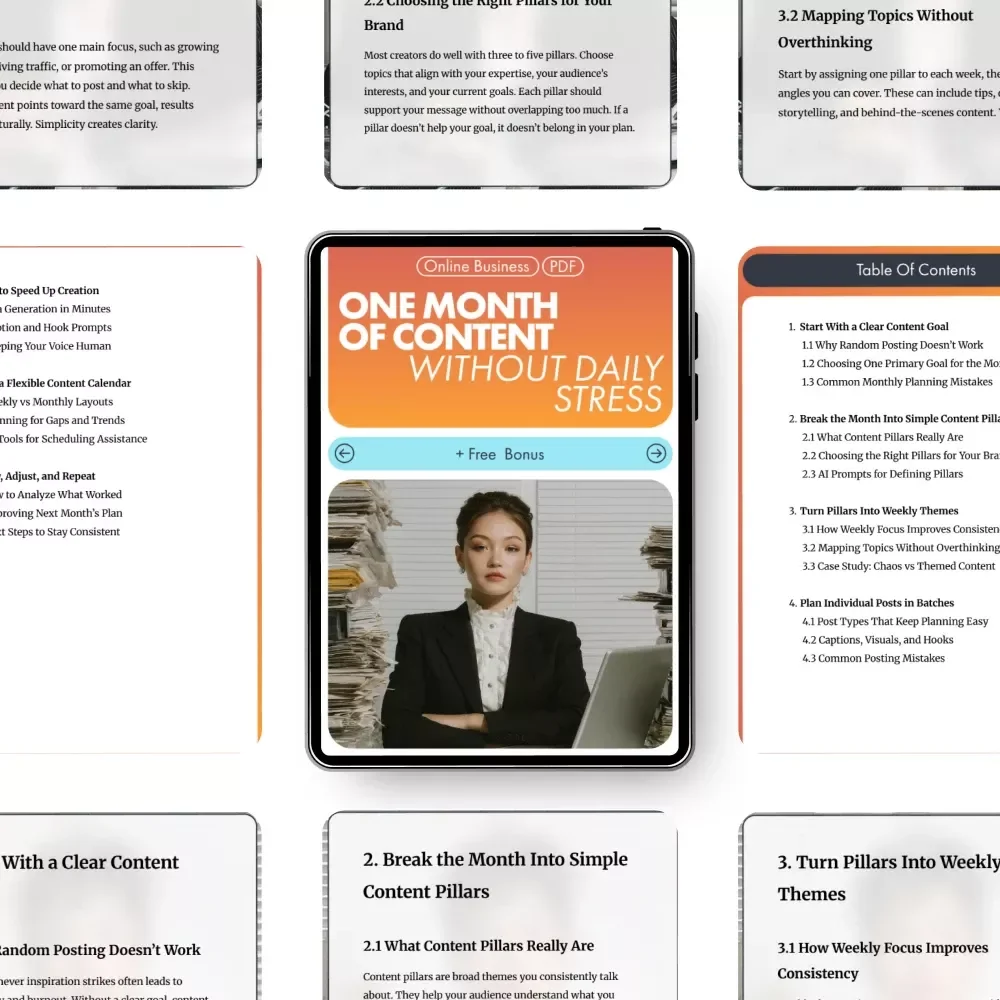 One Month of Content Without Daily Stress: A Simple Guide to Planning Consistent, Stress-Free Social Media Content