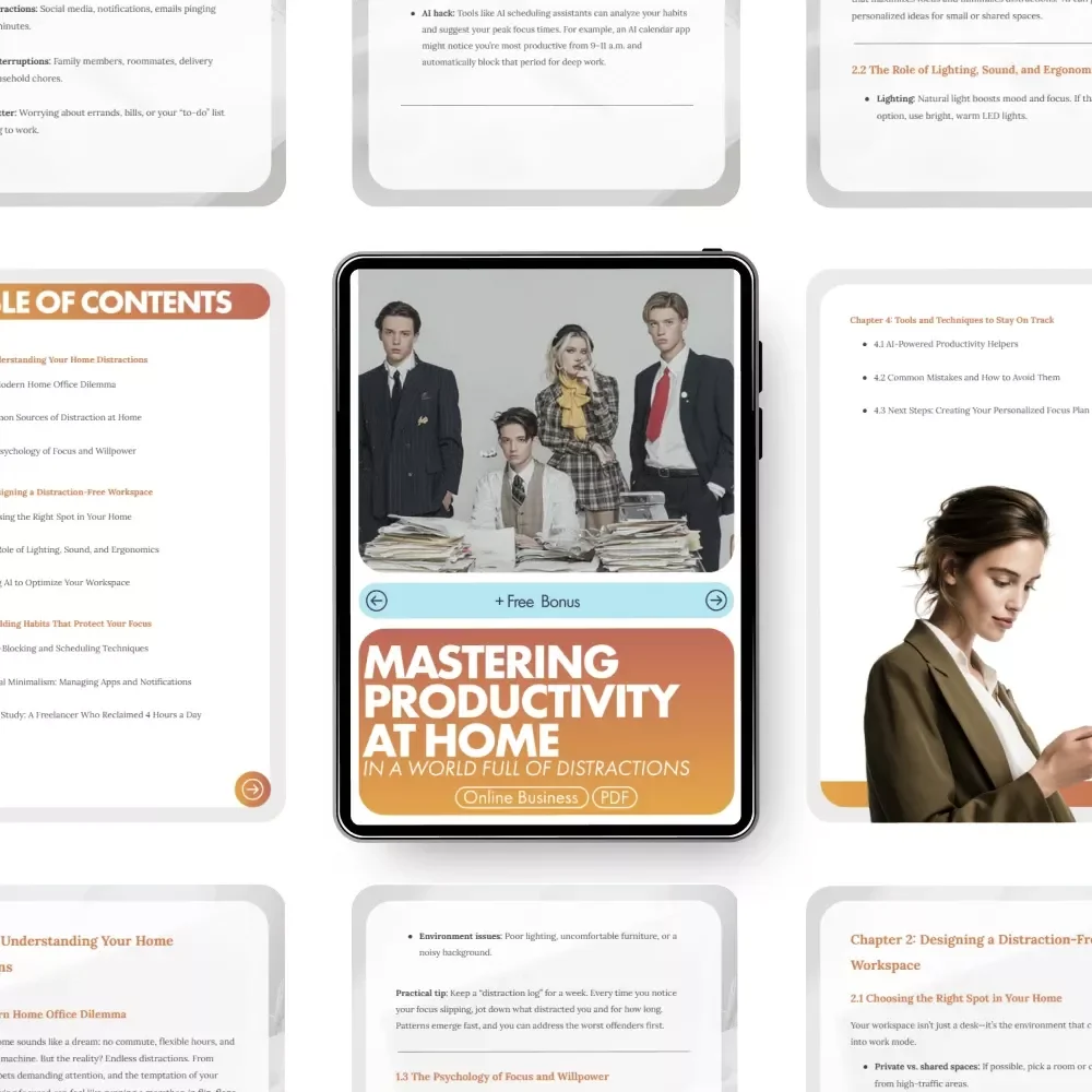 Mastering Productivity at Home in a World Full of Distractions | How to Avoid Distractions at Home | Digital Guide for Remote Workers, Creators & Entrepreneurs