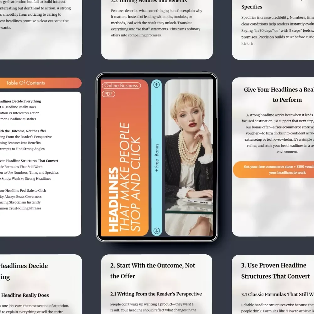 Headlines That Make People Stop and Click - eBook Guide to Writing Catchy Headlines That Convert