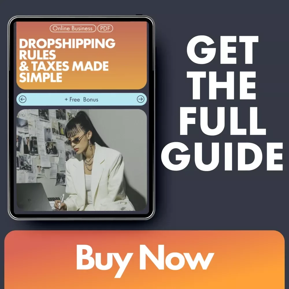 Dropshipping Rules & Taxes Made Simple | Dropshipping Legal Requirements and Taxes Explained | Digital eBook for Online Sellers & Entrepreneurs