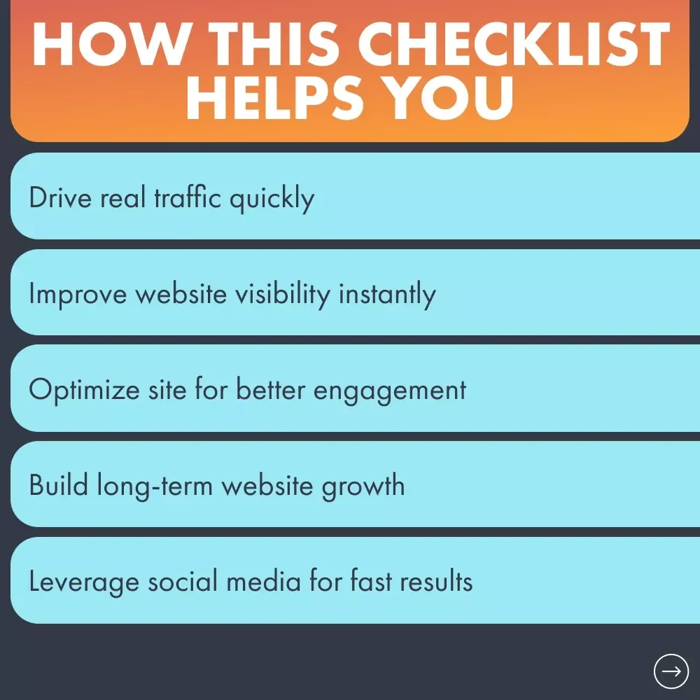 How to Get Traffic to Your Website Fast Checklist - Boost Your Website Traffic with Proven Strategies